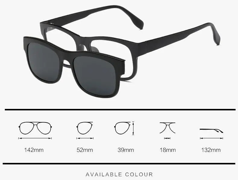 Unisex Square Full Rim Clip-On Prescription Glasses 2203 — view 9 | Rx Spectacle