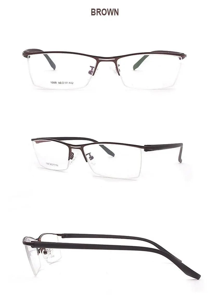 Men's Semi-Rimless Acetate Prescription Glasses 1088 — view 13 | Rx Spectacle
