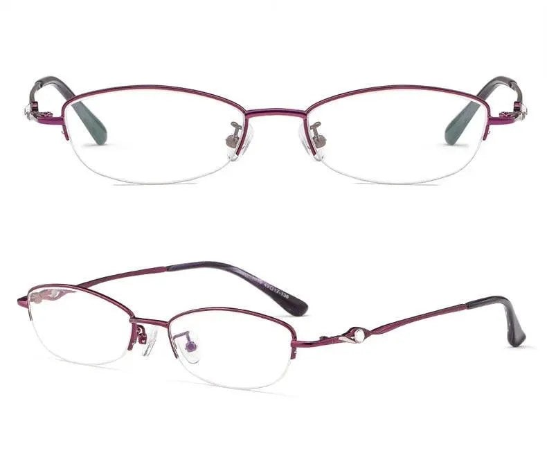 Women's Semi-Rimless Alloy Reading Glasses 3039 — view 18 | Rx Spectacle