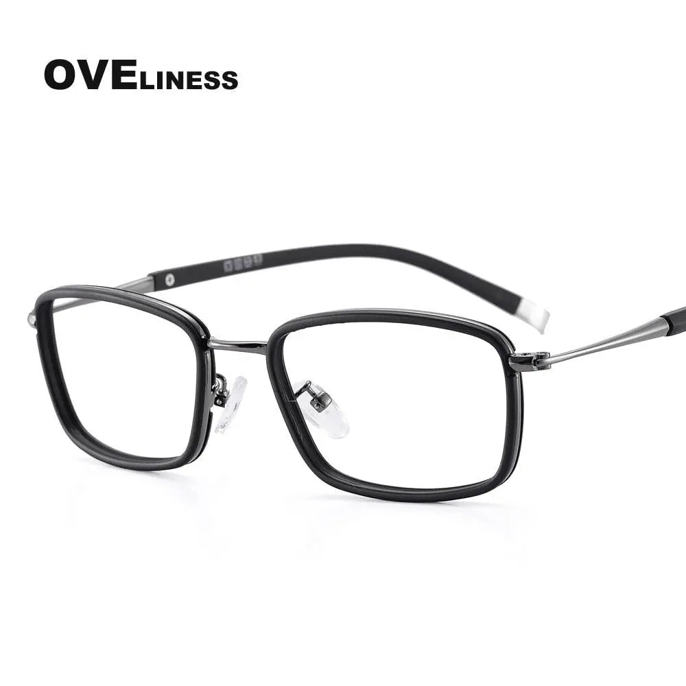 Unisex Square Full Rim Alloy Prescription Glasses 0037 — view 2 | Rx Spectacle