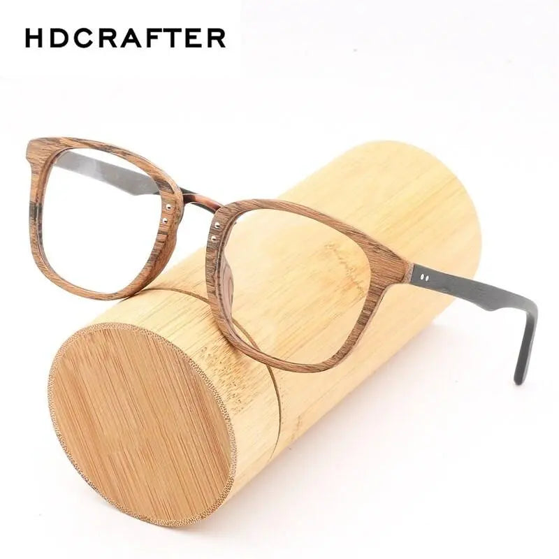 Unisex Round Full Rim Wood Prescription Glasses Hb029 — view 7 | Rx Spectacle