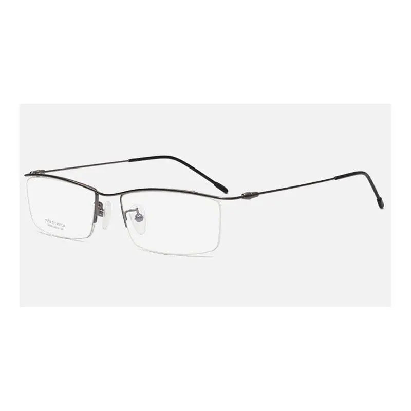 Men's Browline Semi-Rimless Titanium Prescription Glasses 6688 — view 8 | Rx Spectacle