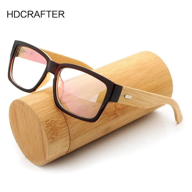 Unisex Rectangular Full Rim Wood Oversized Prescription Glasses 6823 — view 2 | Rx Spectacle