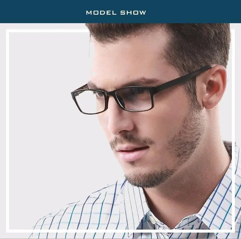 Unisex Square Full Rim Titanium Prescription Glasses 1302 — view 9 | Rx Spectacle