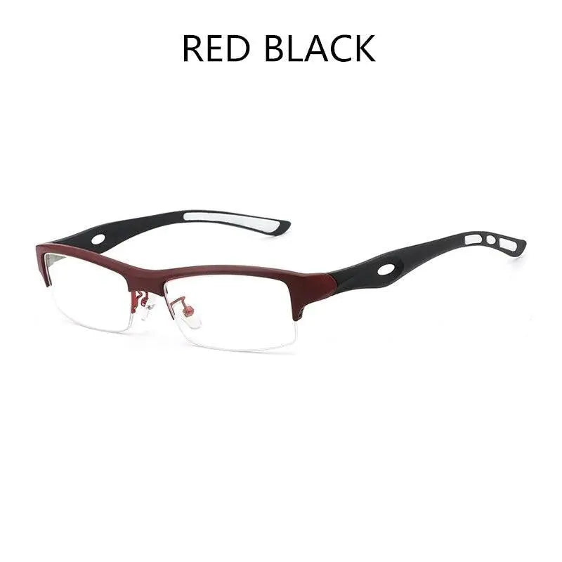 Men's Rectangular Semi-Rimless TR90 Prescription Glasses L1077 — view 8 | Rx Spectacle