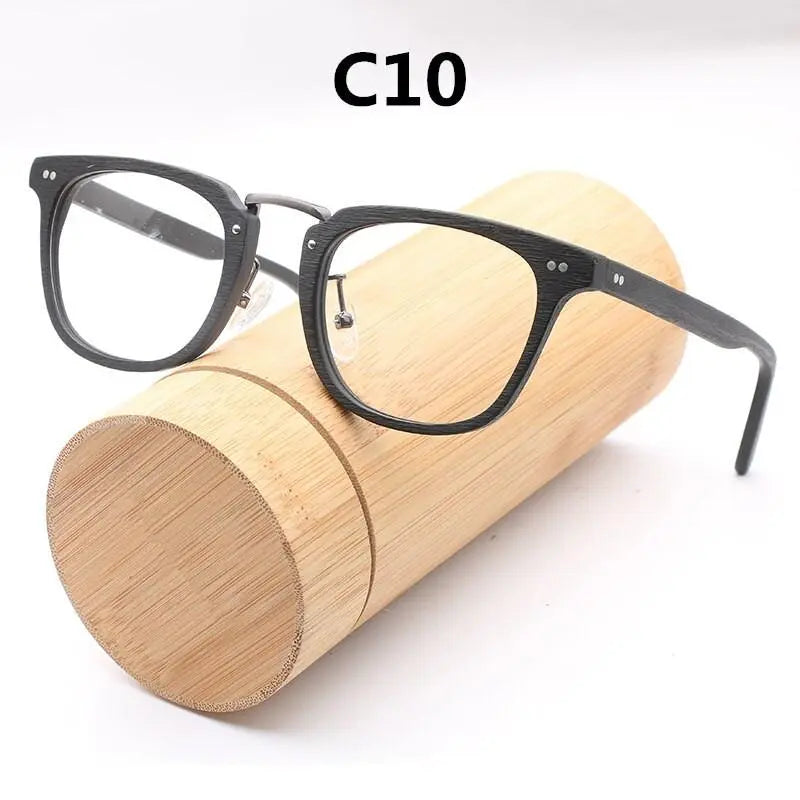 Unisex Square Full Rim Wood Prescription Glasses Lbh025 — view 2 | Rx Spectacle