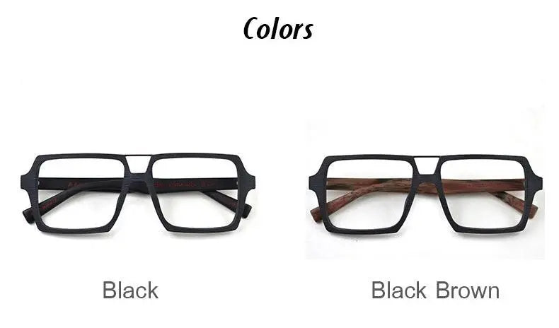 Unisex Square Full Rim Alloy Double Bridge Prescription Glasses Ps9016 — view 10 | Rx Spectacle