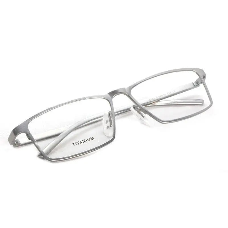 Men's Square Full Rim Titanium Prescription Glasses P8184 — view 2 | Rx Spectacle