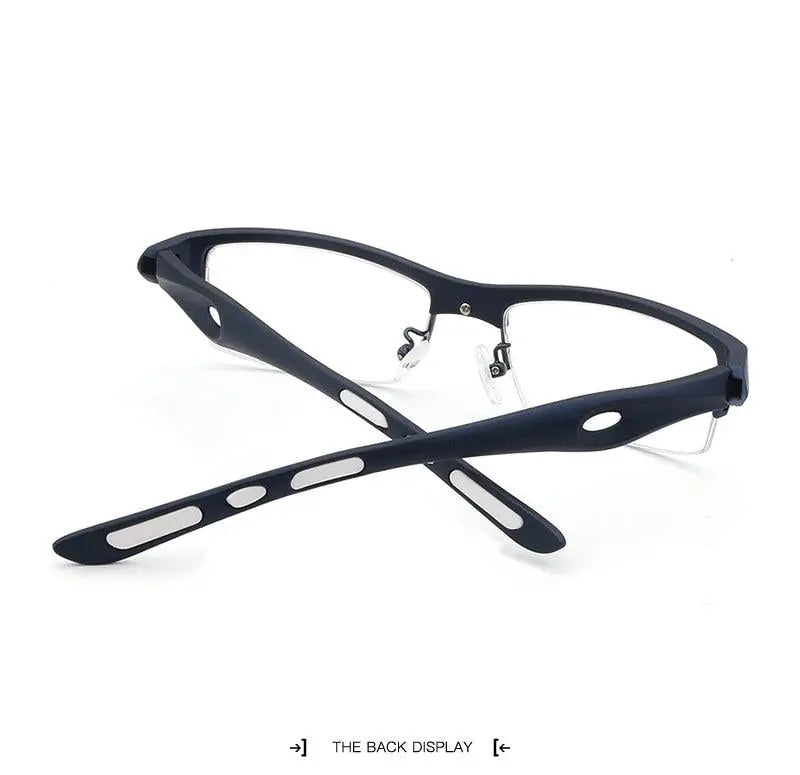 Men's Rectangular Semi-Rimless TR90 Prescription Glasses L1077 — view 15 | Rx Spectacle