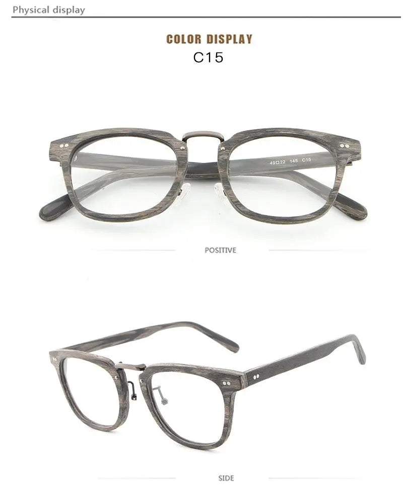 Unisex Square Full Rim Wood Prescription Glasses Lbh025 — view 19 | Rx Spectacle