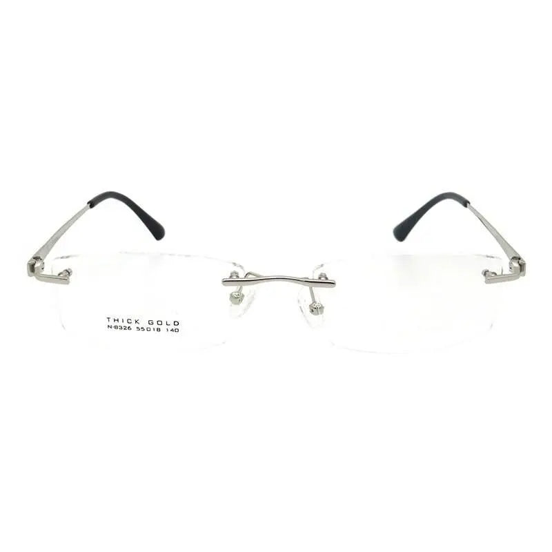 Men's Rimless Titanium Prescription Glasses S8326 — view 9 | Rx Spectacle