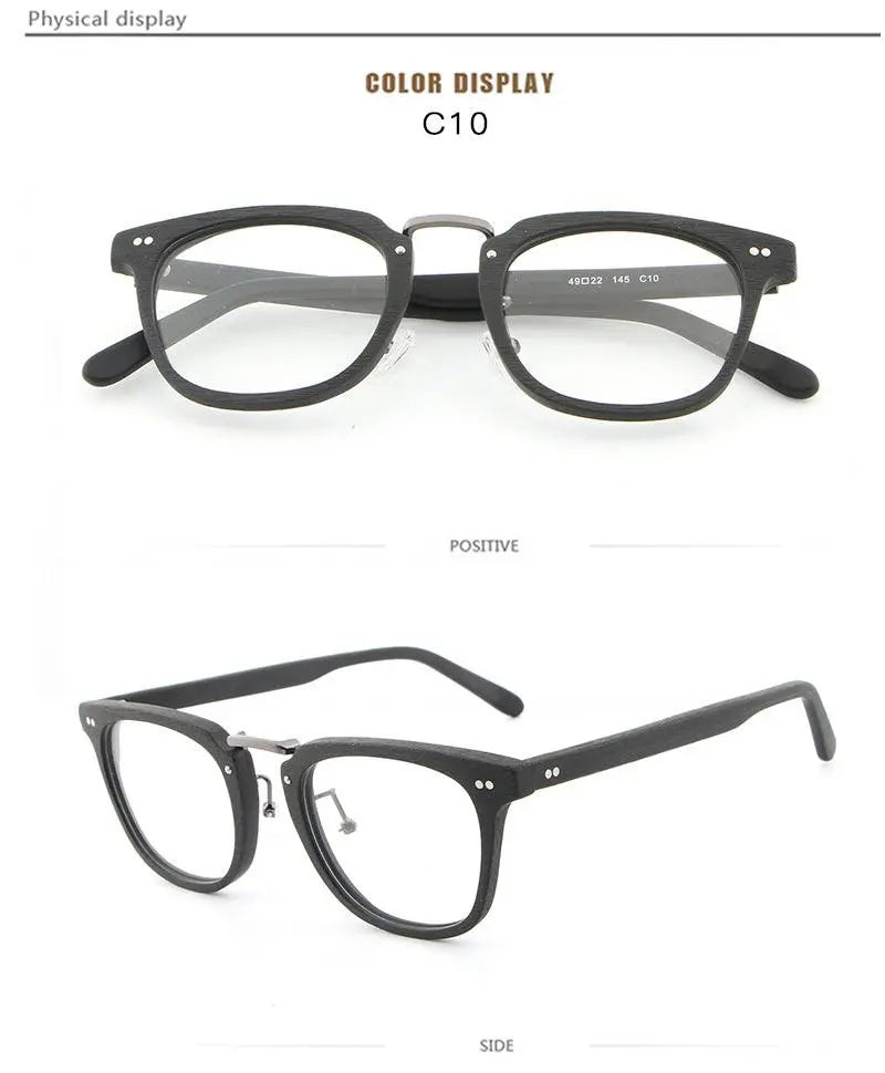 Unisex Square Full Rim Wood Prescription Glasses Lbh025 — view 23 | Rx Spectacle