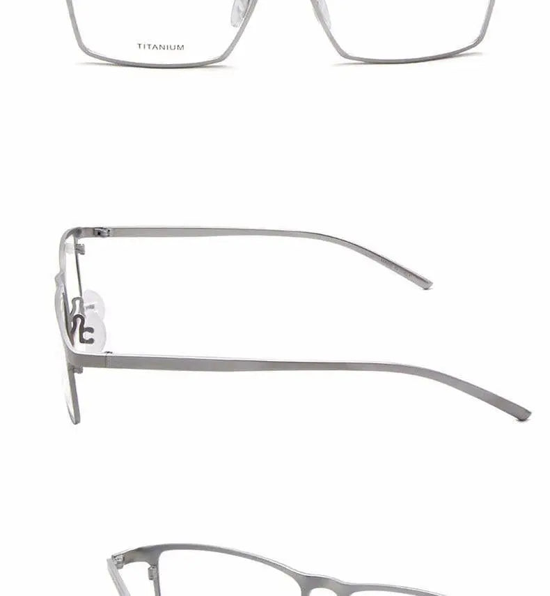 Men's Square Full Rim Titanium Prescription Glasses P8184 — view 24 | Rx Spectacle