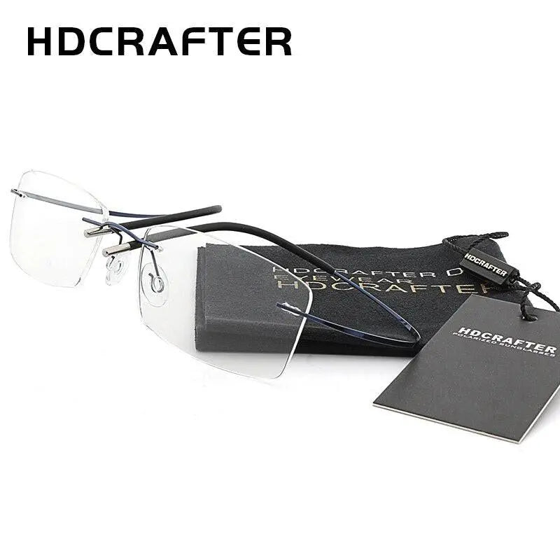 Unisex Rimless Titanium Prescription Glasses — view 5 | Rx Spectacle