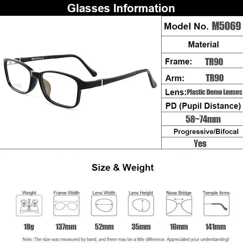 Unisex Full Rim TR90 Prescription Glasses M5069 — view 7 | Rx Spectacle