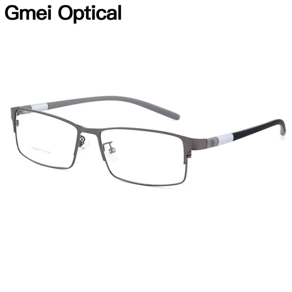 Men's Square Full Rim Titanium Prescription Glasses Y028 — view 2 | Rx Spectacle