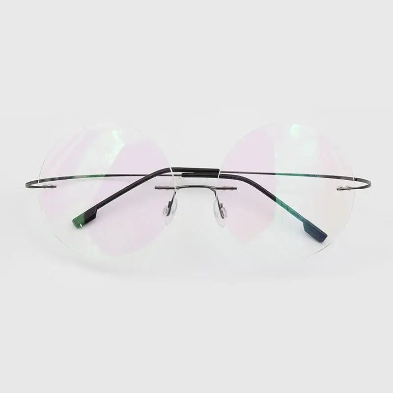 Men's Round Rimless Titanium Prescription Glasses — view 5 | Rx Spectacle