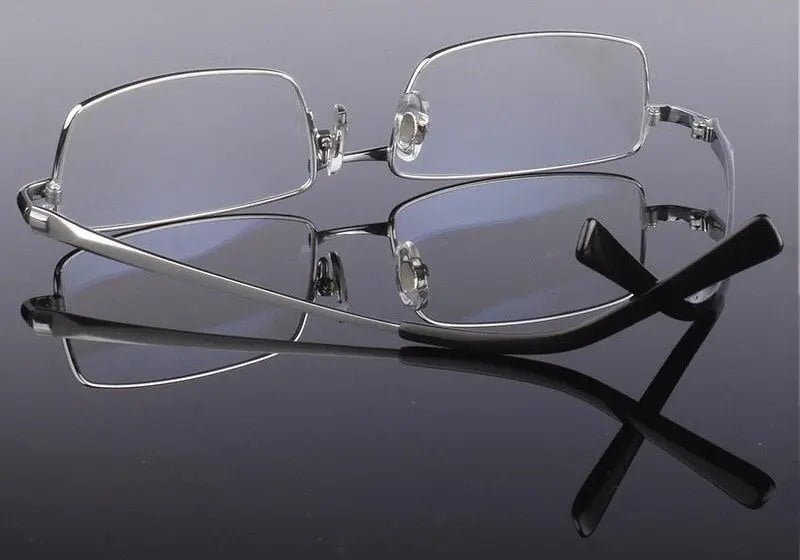 Men's Rectangular Full Rim Titanium Prescription Glasses 2256 — view 19 | Rx Spectacle