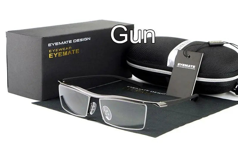 Men's Square Semi-Rimless Acetate Prescription Glasses E004 — view 10 | Rx Spectacle