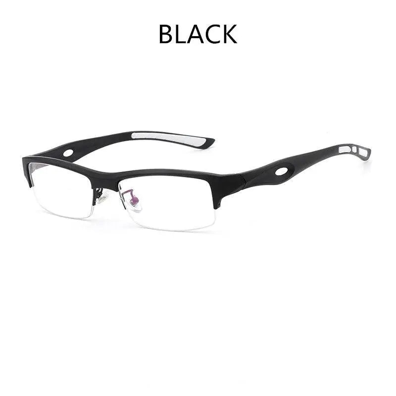 Men's Rectangular Semi-Rimless TR90 Prescription Glasses L1077 — view 7 | Rx Spectacle