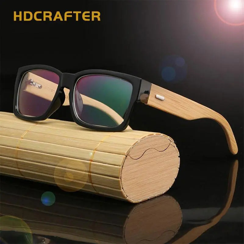 Unisex Rectangular Full Rim Wood Oversized Prescription Glasses 6823 — view 4 | Rx Spectacle