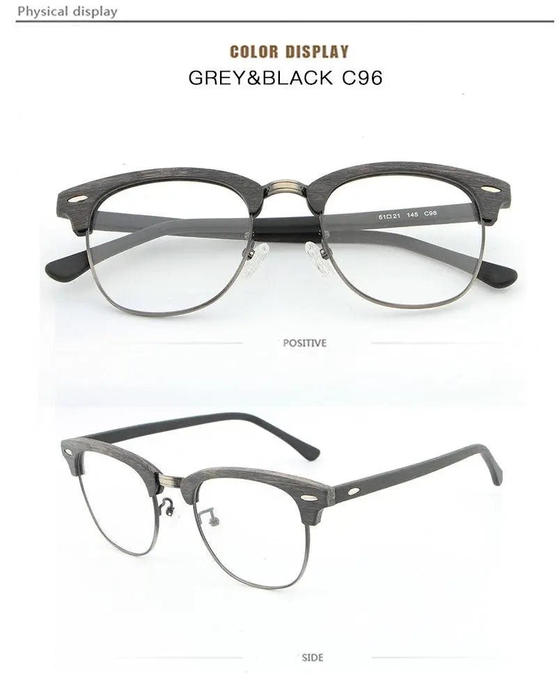 Unisex Round Full Rim Wood Prescription Glasses — view 20 | Rx Spectacle