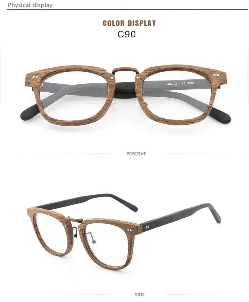 Unisex Square Full Rim Wood Prescription Glasses Lbh025 — view 18 | Rx Spectacle