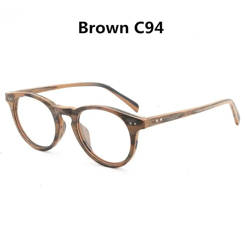 Unisex Round Full Rim Wood Prescription Glasses Lhb030 — view 5 | Rx Spectacle