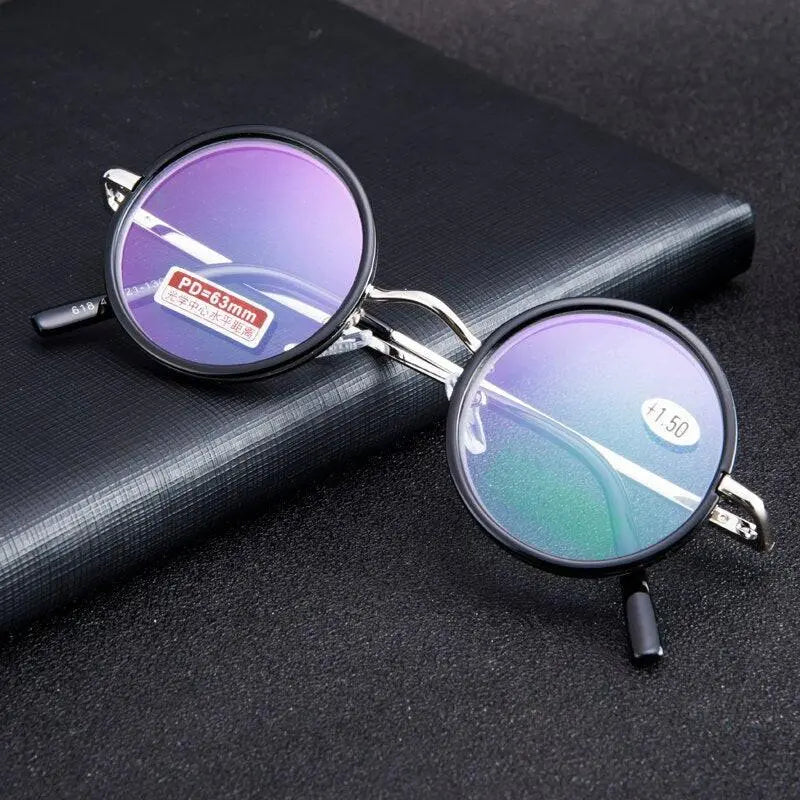 Unisex Round Full Rim Alloy Reading Glasses 618 — view 3 | Rx Spectacle