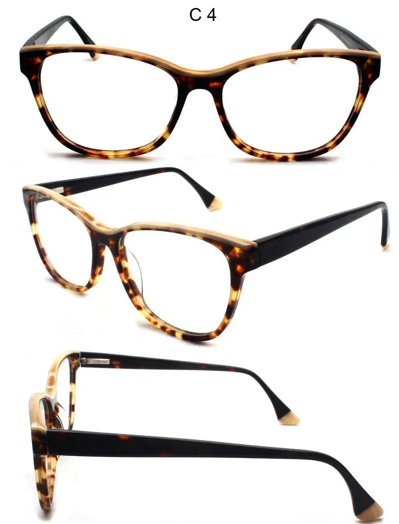 Unisex Square Full Rim Acetate Prescription Glasses 8043 — view 9 | Rx Spectacle