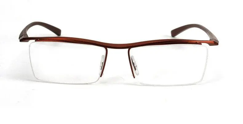 Men's Browline Semi-Rimless Titanium Prescription Glasses P8189 — view 19 | Rx Spectacle