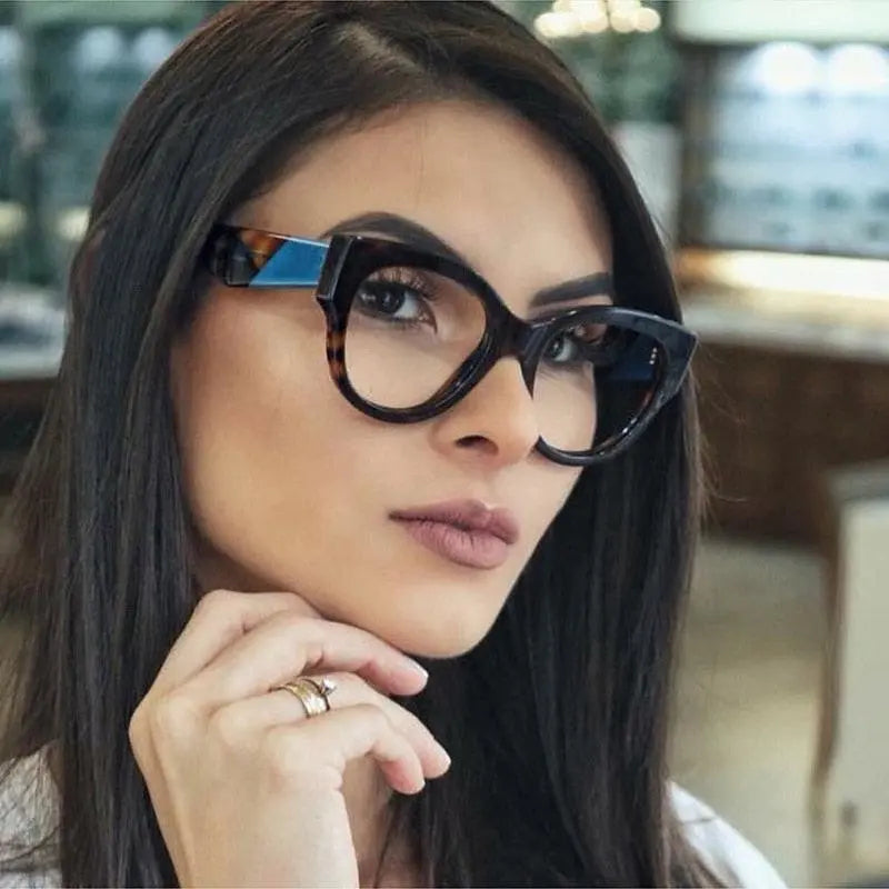 Women's Cat Eye Full Rim Acetate Prescription Glasses 92161 — view 4 | Rx Spectacle