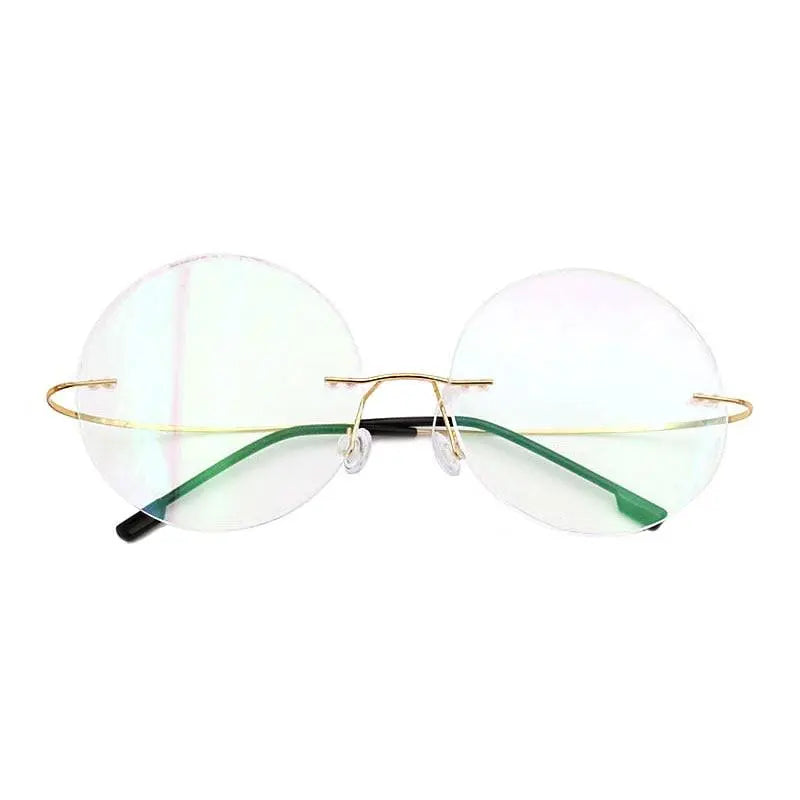 Men's Round Rimless Titanium Prescription Glasses — view 4 | Rx Spectacle