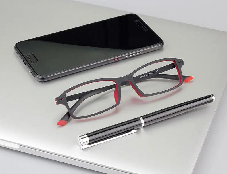 Square Full Rim Titanium Prescription Glasses 7011 — view 8 | Rx Spectacle