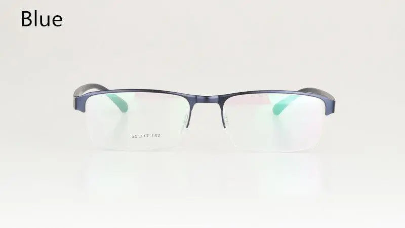 Men's Rectangular Semi-Rimless Titanium Reading Glasses 9bs — view 13 | Rx Spectacle