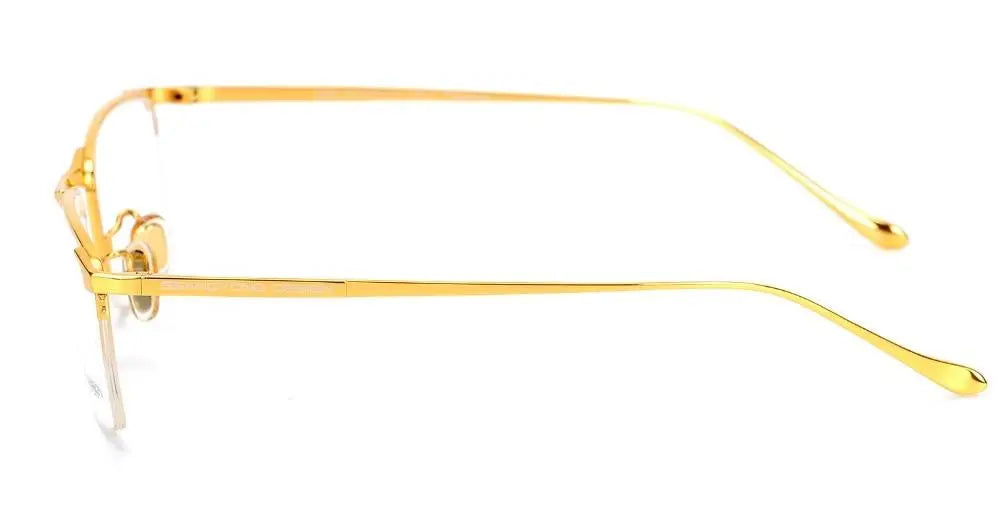Men's Square Semi-Rimless Titanium Prescription Glasses S8803 — view 13 | Rx Spectacle