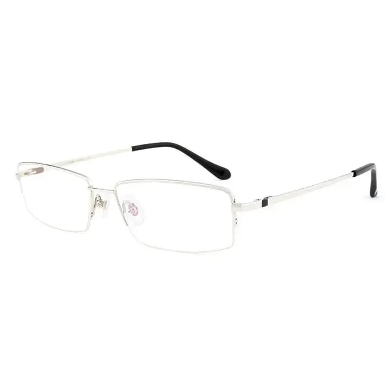 Unisex Rectangular Rimless Titanium Prescription Glasses 553116 — view 5 | Rx Spectacle