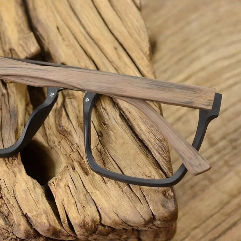 Men's Square Full Rim Wood Prescription Glasses Ps7050 — view 4 | Rx Spectacle
