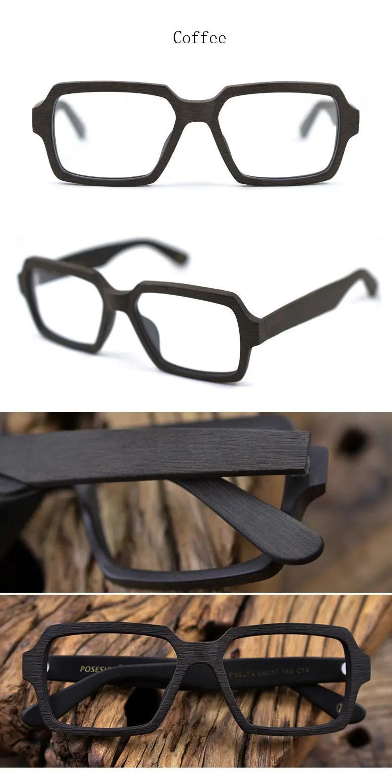 Unisex Square Full Rim Acetate Oversized Prescription Glasses Ps9019 — view 13 | Rx Spectacle