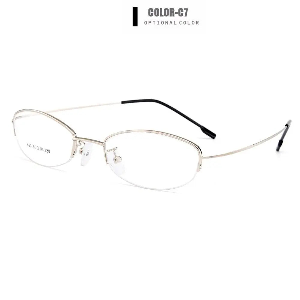Women's Semi-Rimless Titanium Prescription Glasses Y643 — view 4 | Rx Spectacle