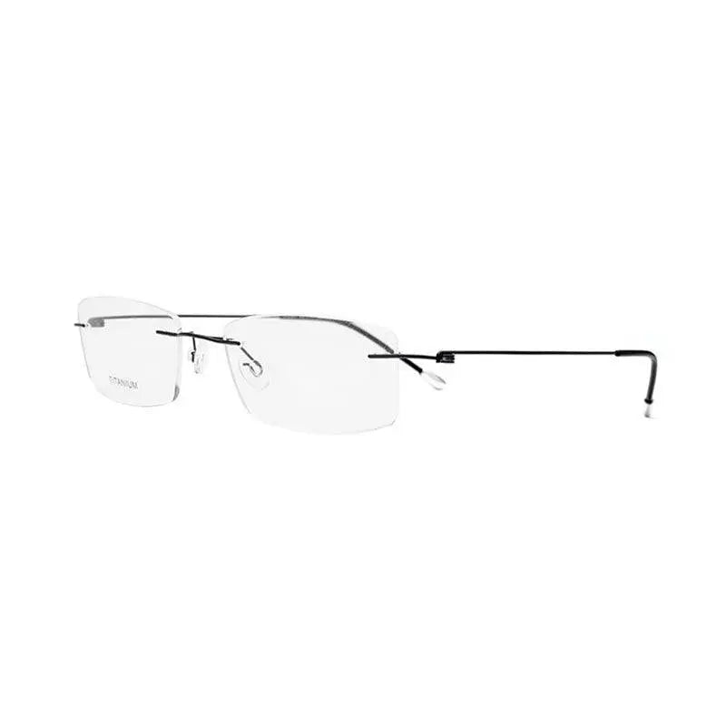 Unisex Rectangular Rimless Titanium Prescription Glasses P8361 — view 8 | Rx Spectacle