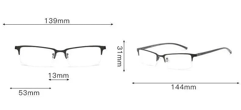 Unisex Semi-Rimless Alloy Reading Glasses Xm073 — view 9 | Rx Spectacle