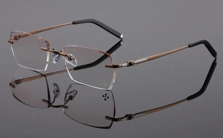 Men's Rimless Titanium Prescription Glasses 611 — view 10 | Rx Spectacle