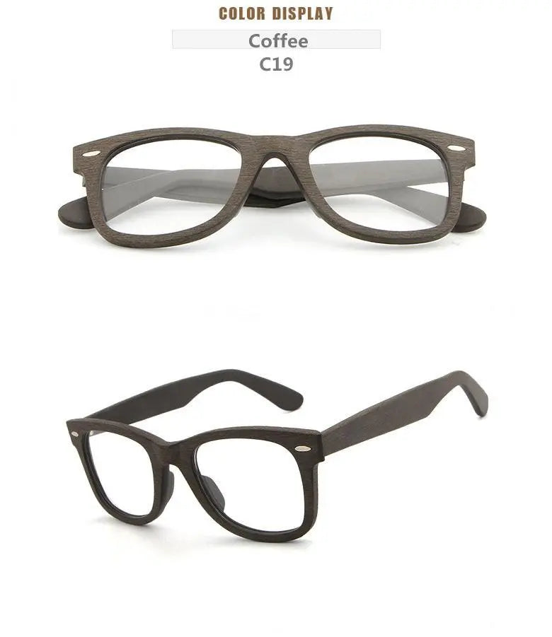 Unisex Square Full Rim Wood Prescription Glasses Lhb031 — view 22 | Rx Spectacle