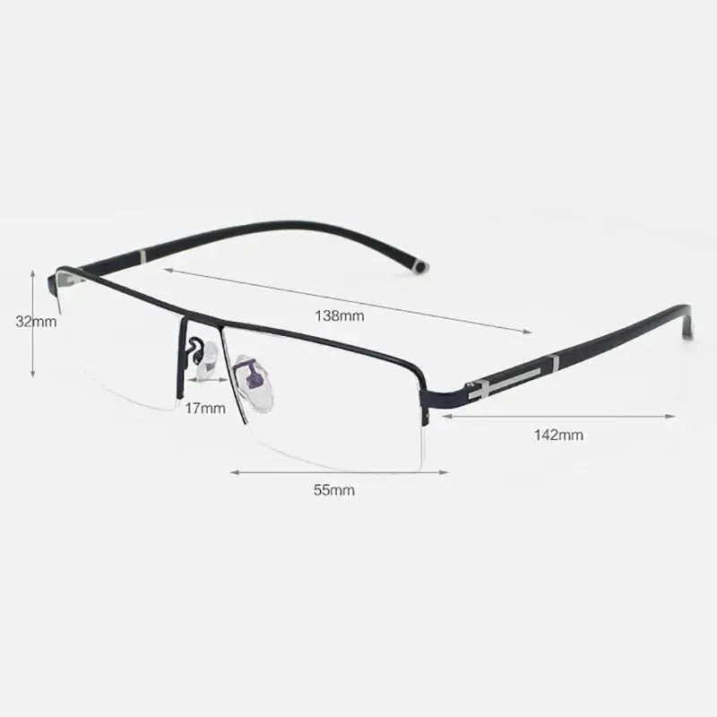 Women's Square Semi-Rimless Alloy Prescription Glasses 56200 — view 2 | Rx Spectacle
