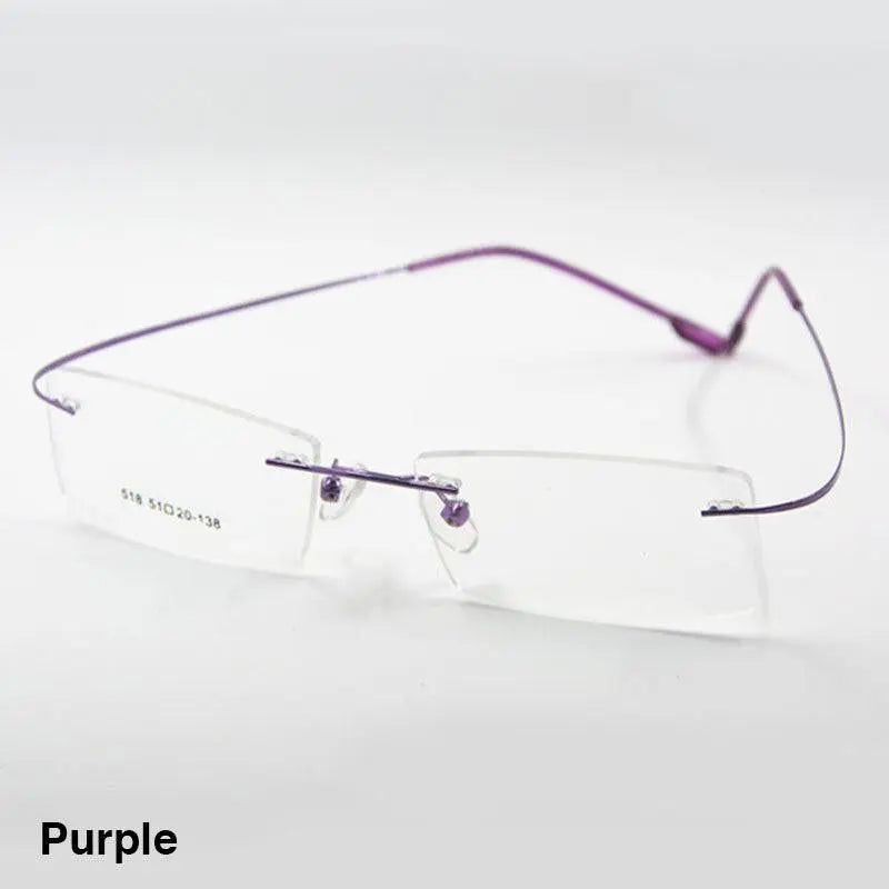 Unisex Square Rimless Titanium Prescription Glasses 2241 — view 16 | Rx Spectacle