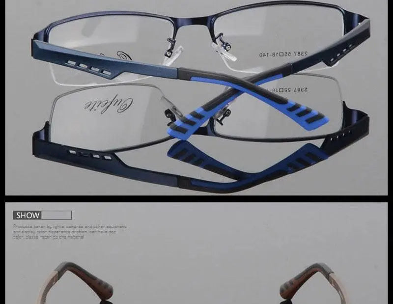 Women's Semi-Rimless Alloy Prescription Glasses 2387 — view 19 | Rx Spectacle