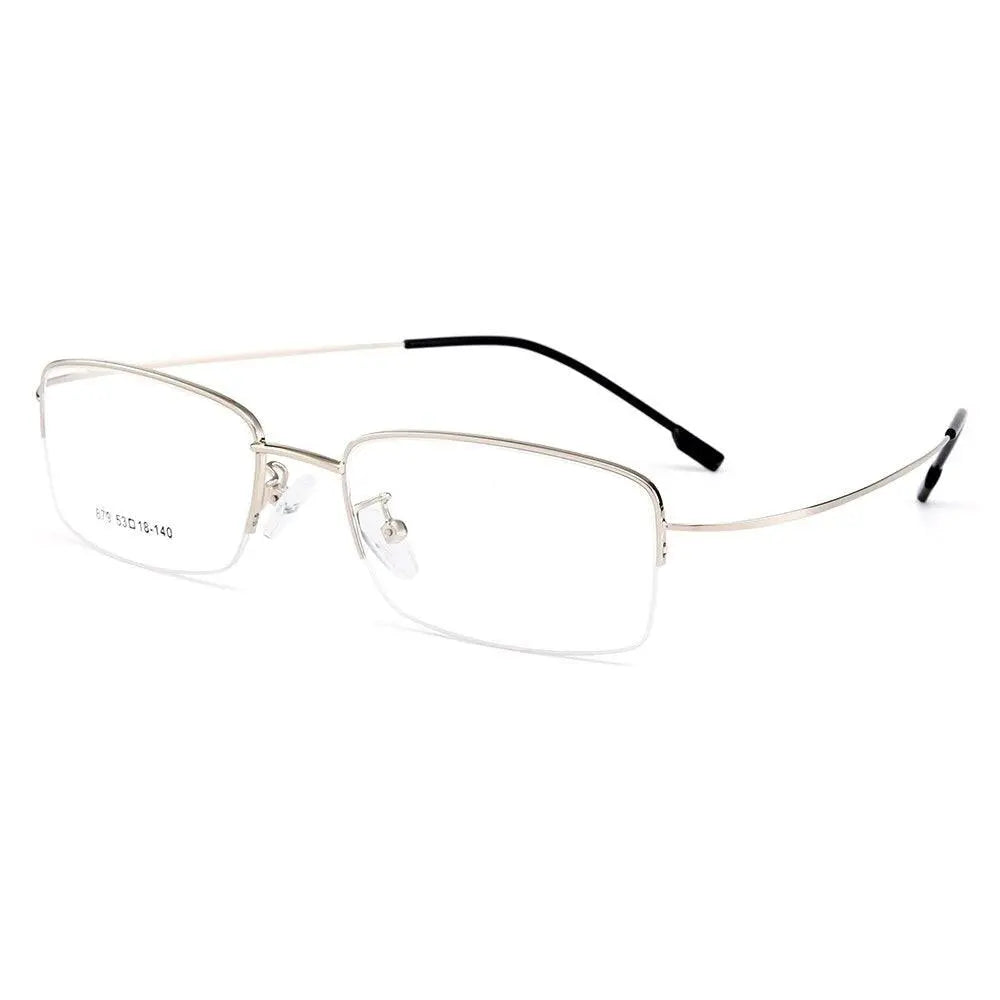 Men's Semi-Rimless Titanium Prescription Glasses Y879 — view 4 | Rx Spectacle