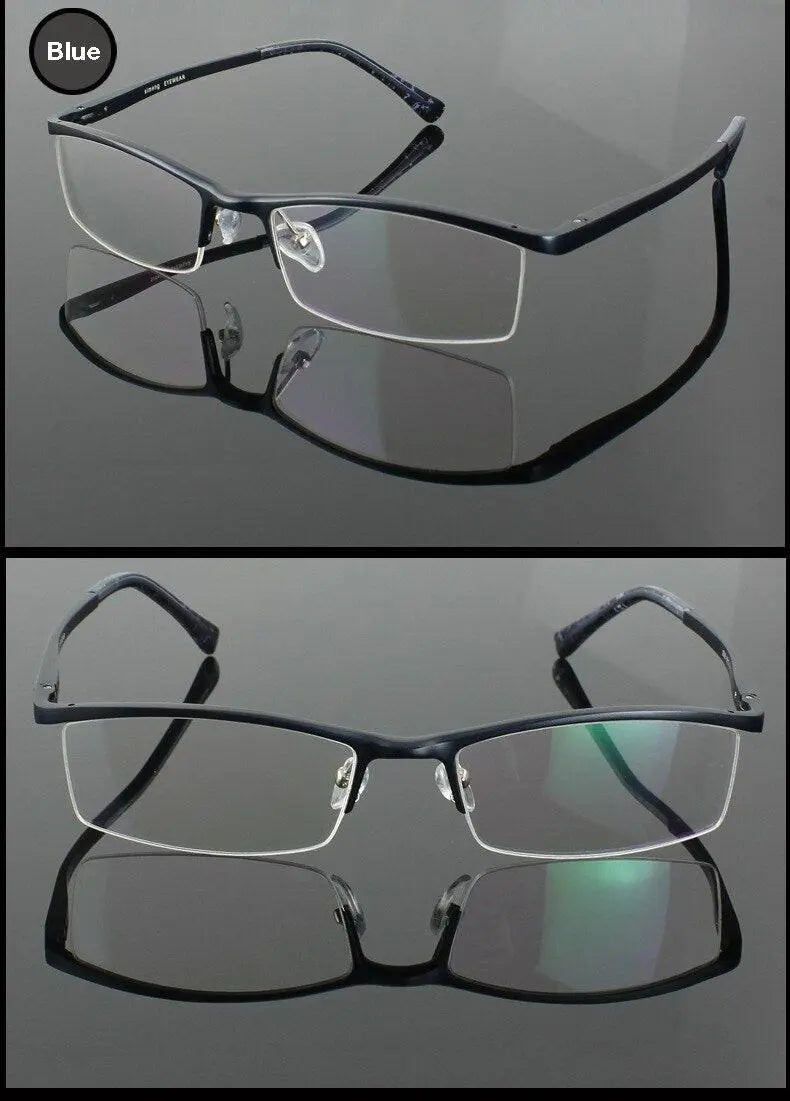 Men's Semi-Rimless Alloy Prescription Glasses 2036 — view 13 | Rx Spectacle