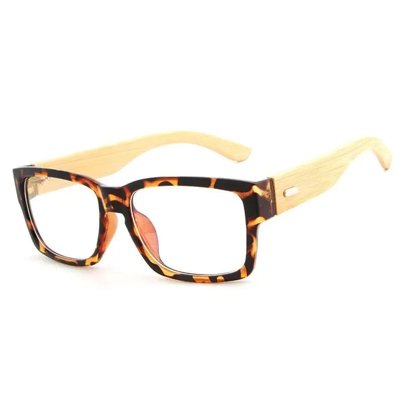 Unisex Rectangular Full Rim Wood Oversized Prescription Glasses 6823 — view 5 | Rx Spectacle